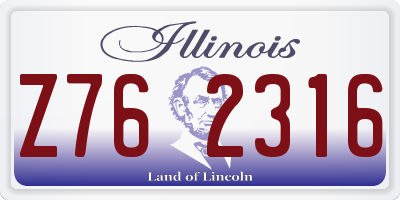 IL license plate Z762316