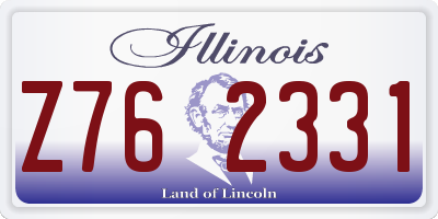 IL license plate Z762331