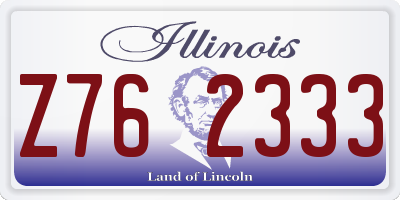IL license plate Z762333