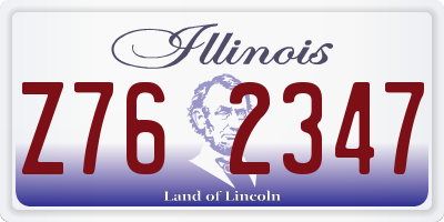 IL license plate Z762347