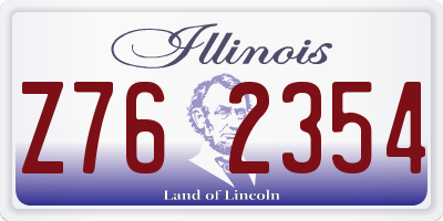 IL license plate Z762354