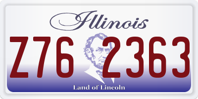 IL license plate Z762363