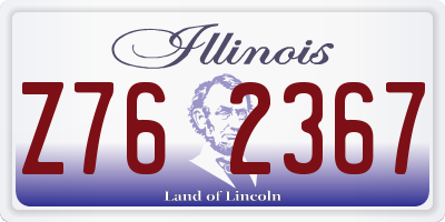 IL license plate Z762367