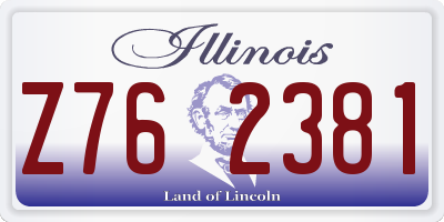 IL license plate Z762381