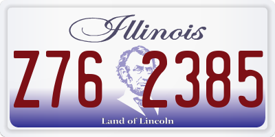 IL license plate Z762385