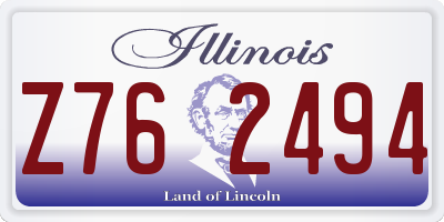 IL license plate Z762494