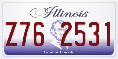 IL license plate Z762531