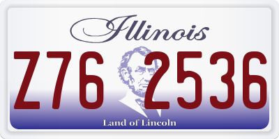 IL license plate Z762536