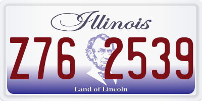 IL license plate Z762539