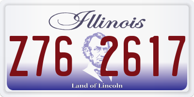 IL license plate Z762617