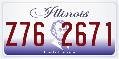 IL license plate Z762671