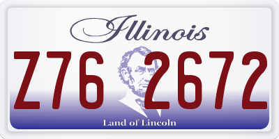 IL license plate Z762672