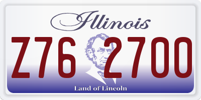 IL license plate Z762700