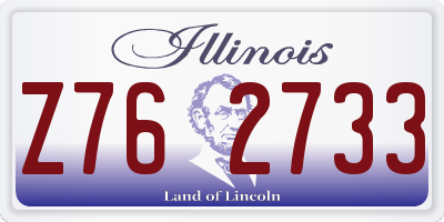 IL license plate Z762733