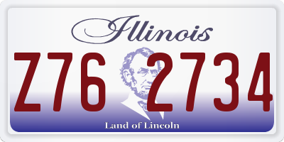 IL license plate Z762734