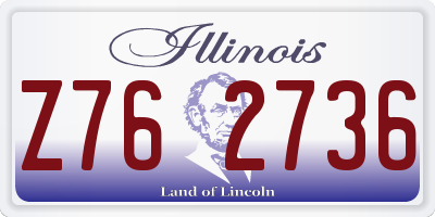 IL license plate Z762736
