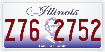 IL license plate Z762752
