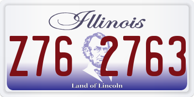 IL license plate Z762763