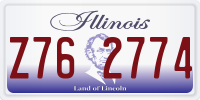 IL license plate Z762774