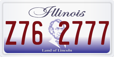 IL license plate Z762777