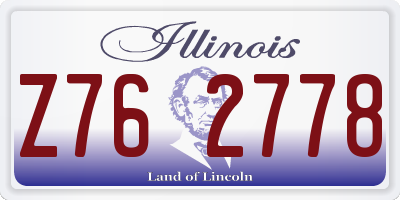 IL license plate Z762778