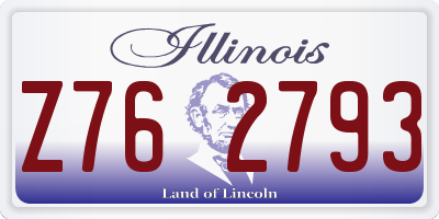 IL license plate Z762793