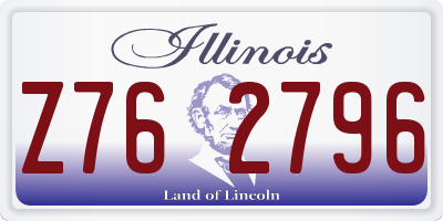 IL license plate Z762796