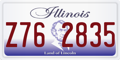 IL license plate Z762835