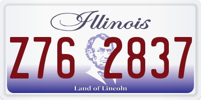 IL license plate Z762837