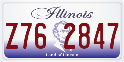 IL license plate Z762847
