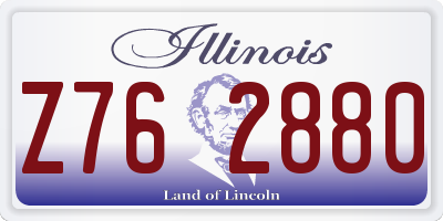 IL license plate Z762880