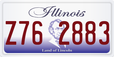 IL license plate Z762883