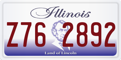 IL license plate Z762892
