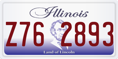 IL license plate Z762893