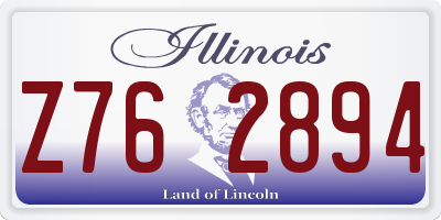 IL license plate Z762894