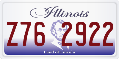 IL license plate Z762922