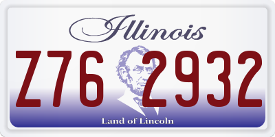 IL license plate Z762932
