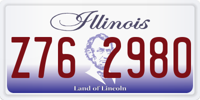 IL license plate Z762980