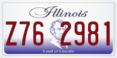 IL license plate Z762981
