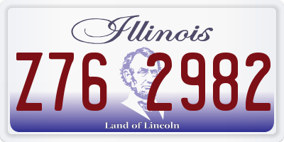 IL license plate Z762982
