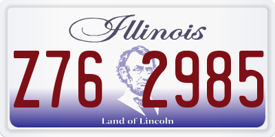 IL license plate Z762985