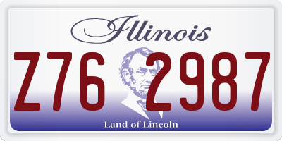 IL license plate Z762987