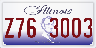 IL license plate Z763003