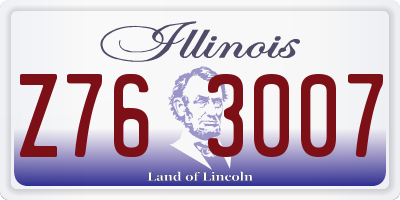 IL license plate Z763007