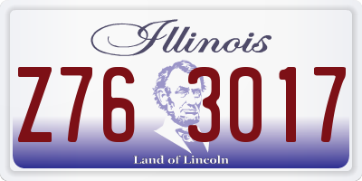 IL license plate Z763017