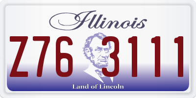 IL license plate Z763111
