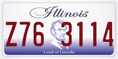 IL license plate Z763114