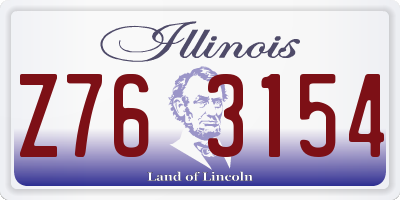 IL license plate Z763154
