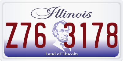 IL license plate Z763178