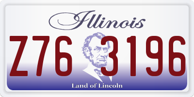 IL license plate Z763196